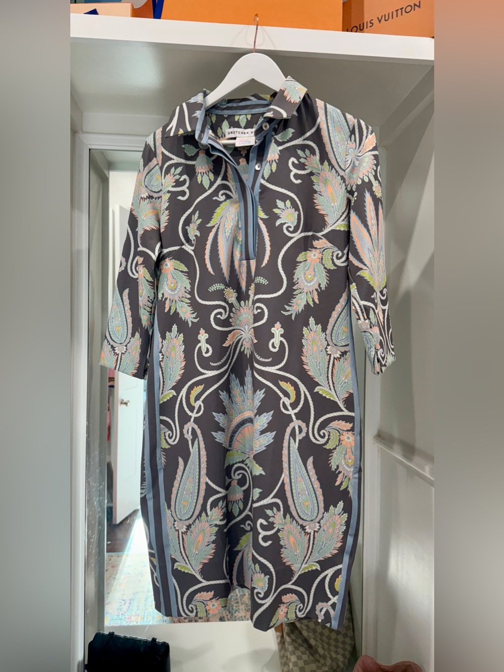 Gretchen Scott “Everywhere” Jersey Shirt Dress, Size M